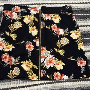 INC International Concepts Black Floral Mini Skirt